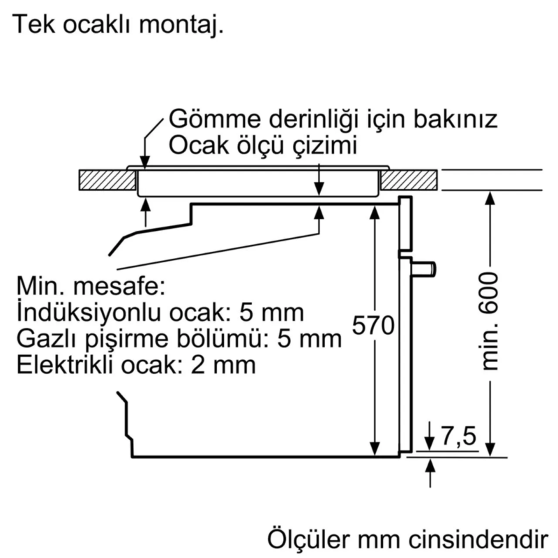 EKONOMİK Siyah Ankastre Set 1 HB214FBS1+EO6C6PO110+LC63KPJ60T