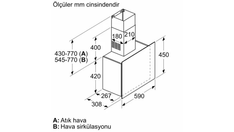 LC65FCJ60T  iQ300 Duvar Tipi Davlumbaz 60 cm Siyah Cam