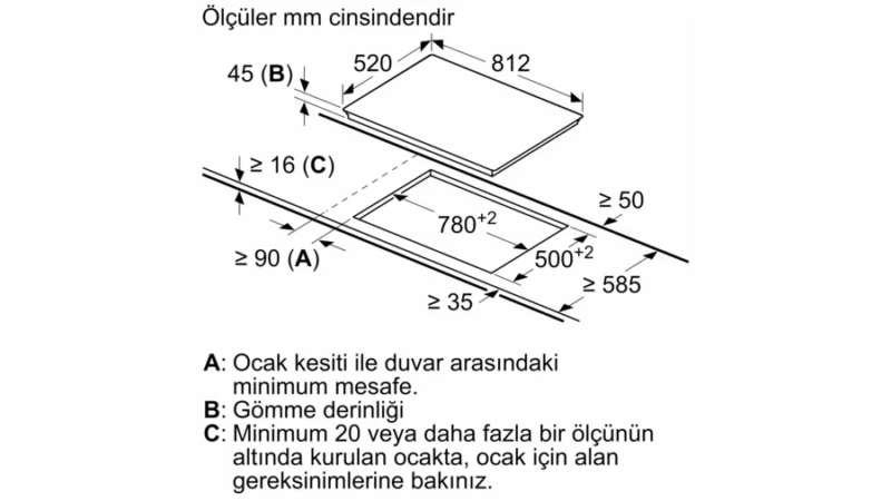 ET875LMV1D iQ500 Elektrikli Ocak 80 cm Siyah, Çerçeveli Montaj