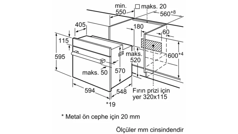 HB234FEH2T  iQ300 Ankastre Fırın 60 x 60 cm