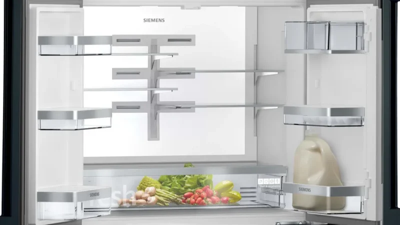 KF96RSBEA iQ700 French Door Bottom Mount Refrigerator, Glass door 183 x 90.5 cm Siyah