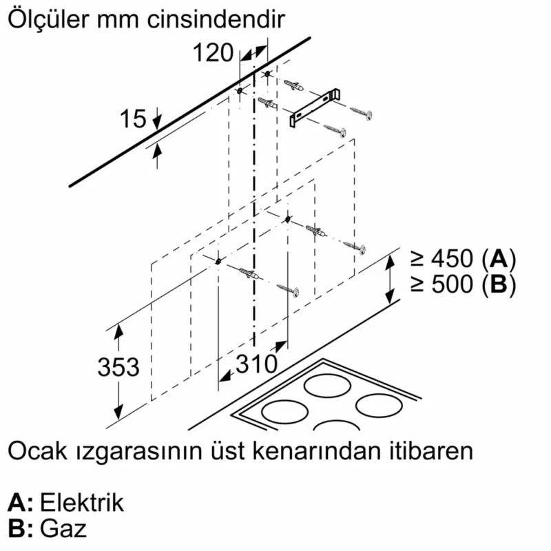 LC95FCJ20T iQ300 Duvar Tipi Davlumbaz 90 cm Beyaz Cam Yüzey, Beyaz