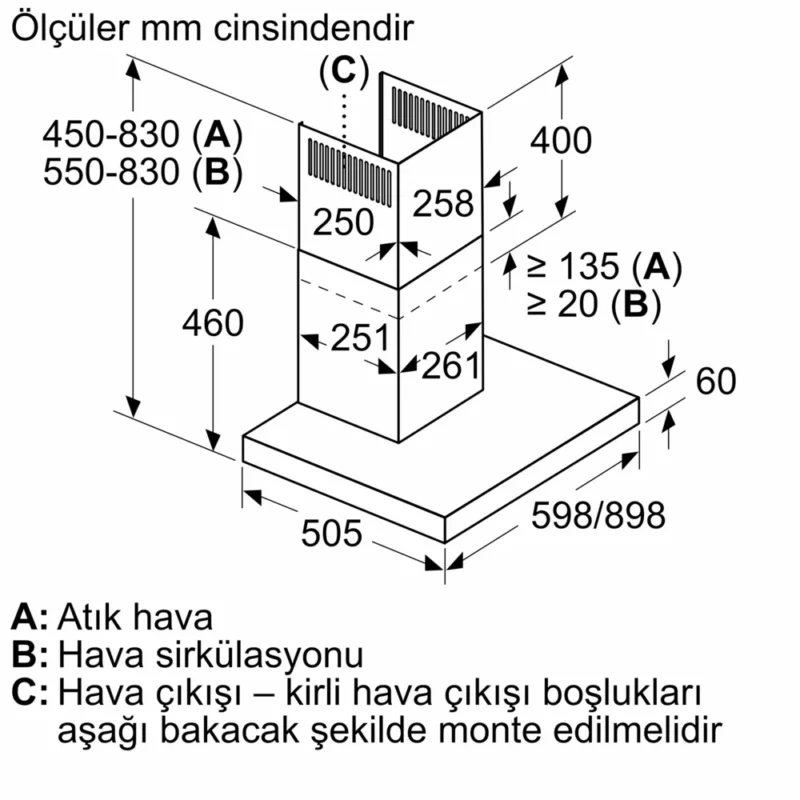 LC67BBK00T iQ300 Duvar Tipi Davlumbaz 60 cm Magnet silver