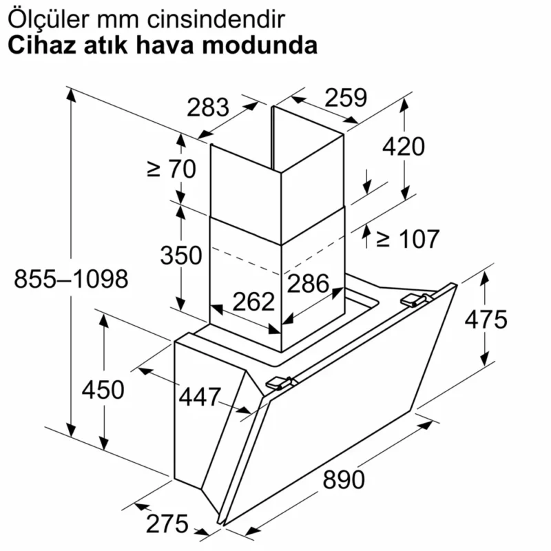 LC91KLT60 iQ700 Duvar Tipi Davlumbaz 90 cm Siyah Cam, Siyah