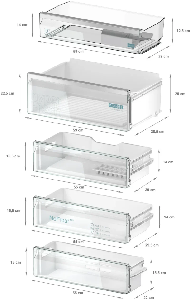 KB96NADD0 iQ500 Alttan Donduruculu Ankastre Buzdolabı 193.5 x 70.8 cm softClosing Düz Menteşe