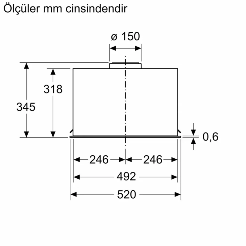LB56NAC50 iQ500 Gömme Aspiratör 52 cm Paslanmaz çelik
