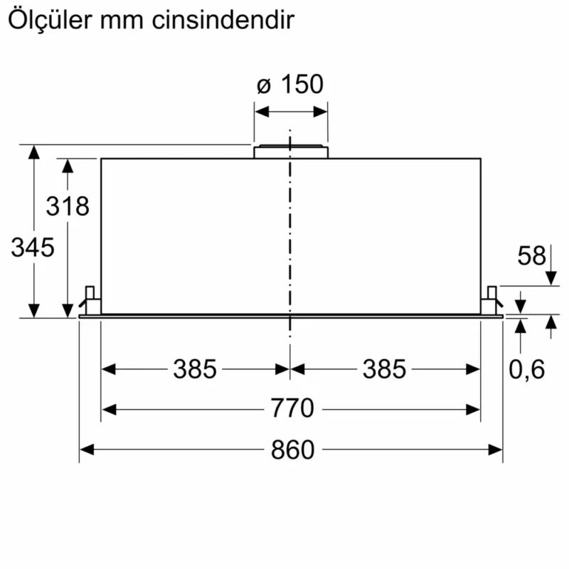 LB88NPC60 iQ700 Gömme Aspiratör 86 cm Siyah