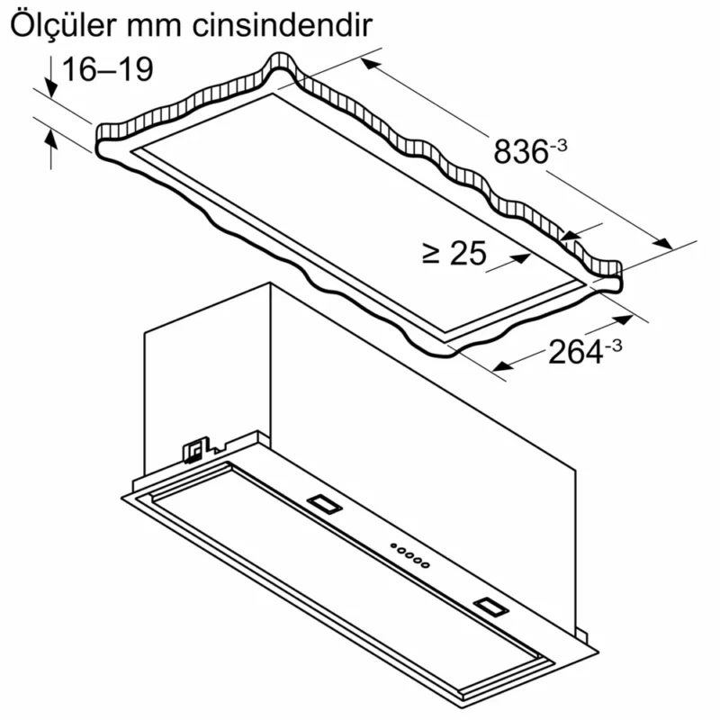 LB88NPC60 iQ700 Gömme Aspiratör 86 cm Siyah