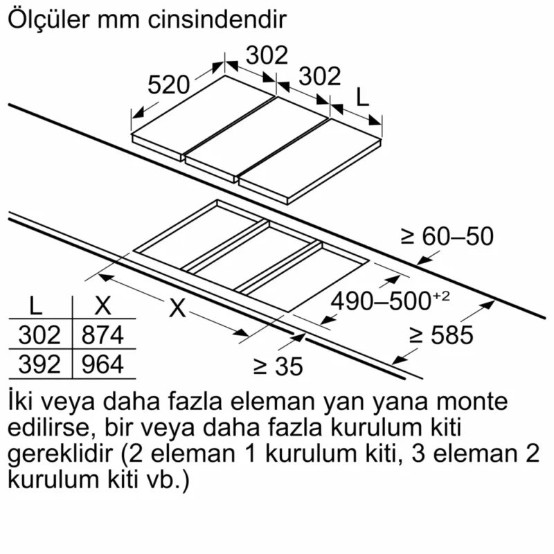 ER3A6AB70 iQ700 Gazlı Domino Ocak 30 cm Seramik, Siyah