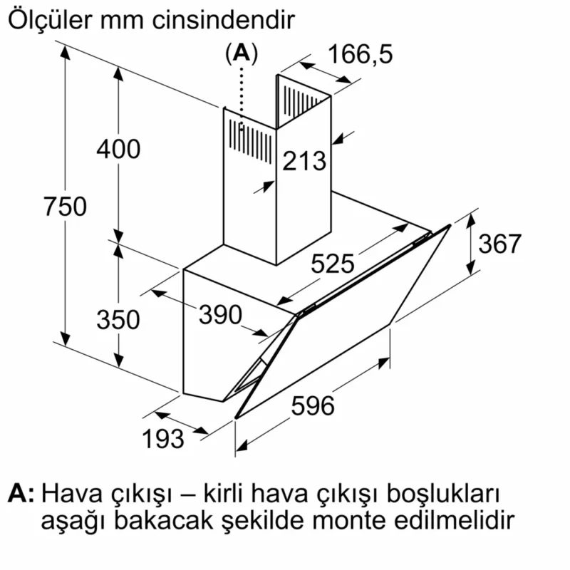LC66KPJ20T iQ300 Duvar Tipi Davlumbaz 60 cm Beyaz Cam Yüzey, Beyaz