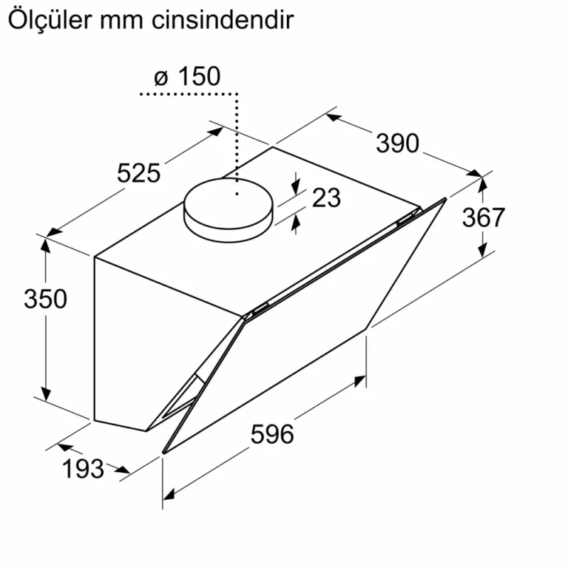 LC66KPJ20T iQ300 Duvar Tipi Davlumbaz 60 cm Beyaz Cam Yüzey, Beyaz