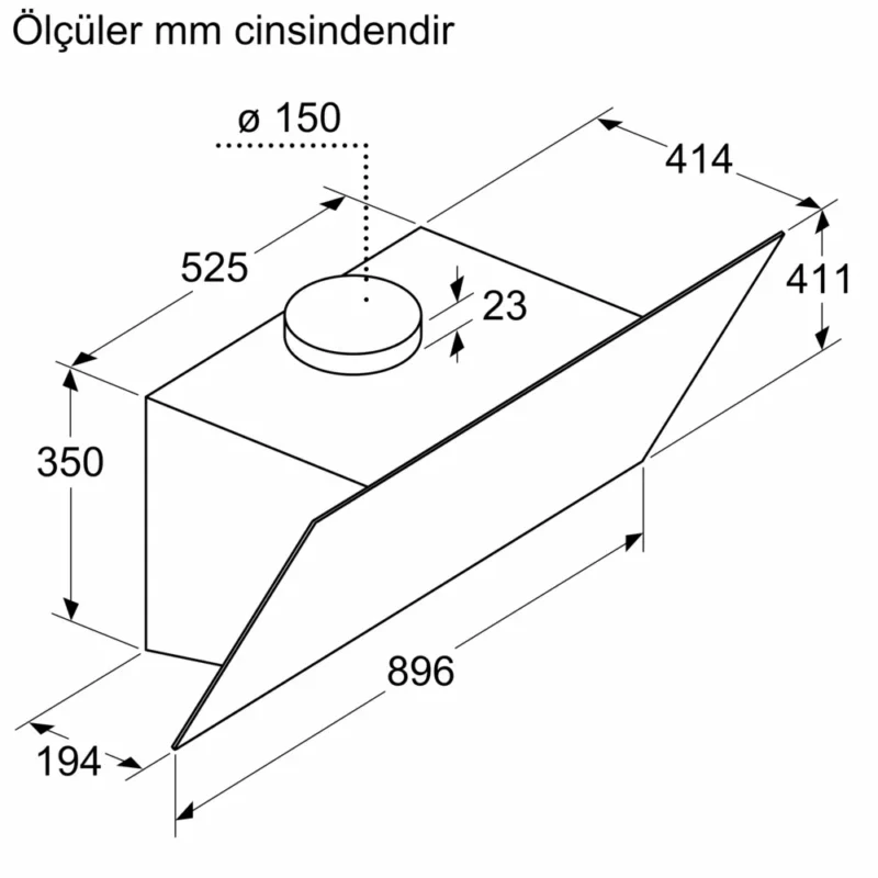 LC97KPJ70T iQ500 Duvar Tipi Davlumbaz 90 cm , Gri