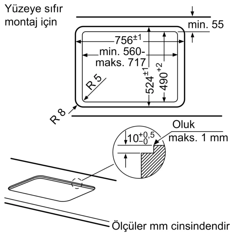 EP7A6QB20 iQ500 Gazlı Ocak 75 cm Sert cam, Siyah