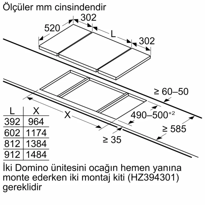 ER3A6AB70 iQ700 Gazlı Domino Ocak 30 cm Seramik, Siyah