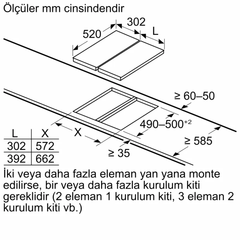 ER3A6AB70 iQ700 Gazlı Domino Ocak 30 cm Seramik, Siyah