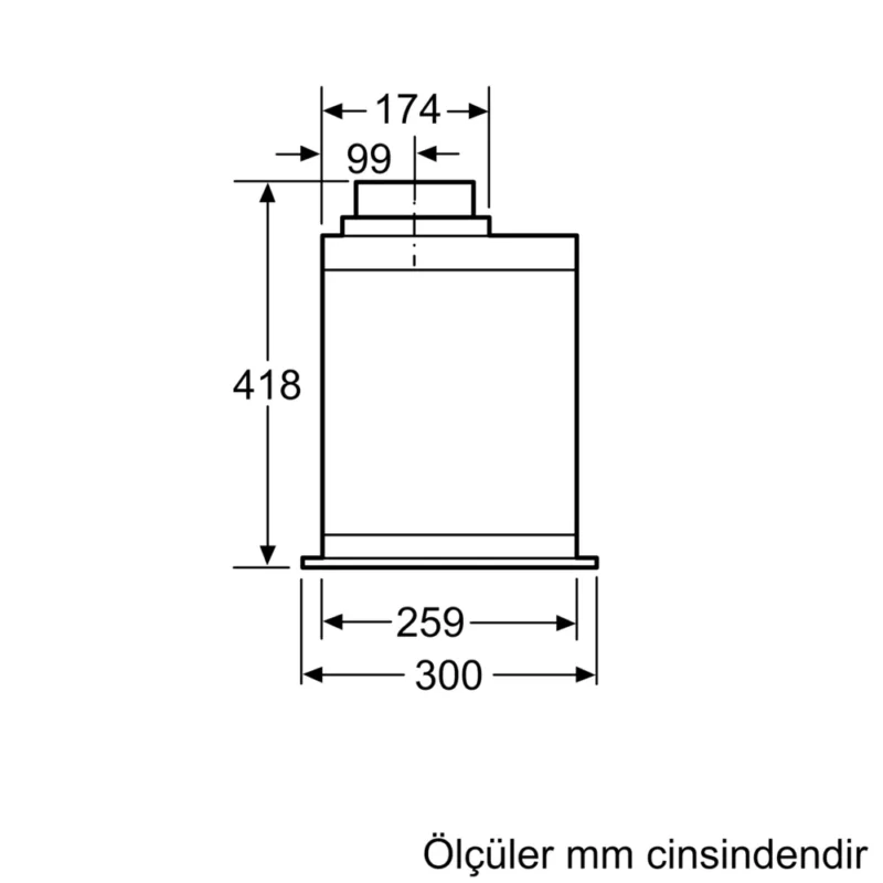 LB57574 iQ500 Gömme Aspiratör 52 cm Paslanmaz çelik