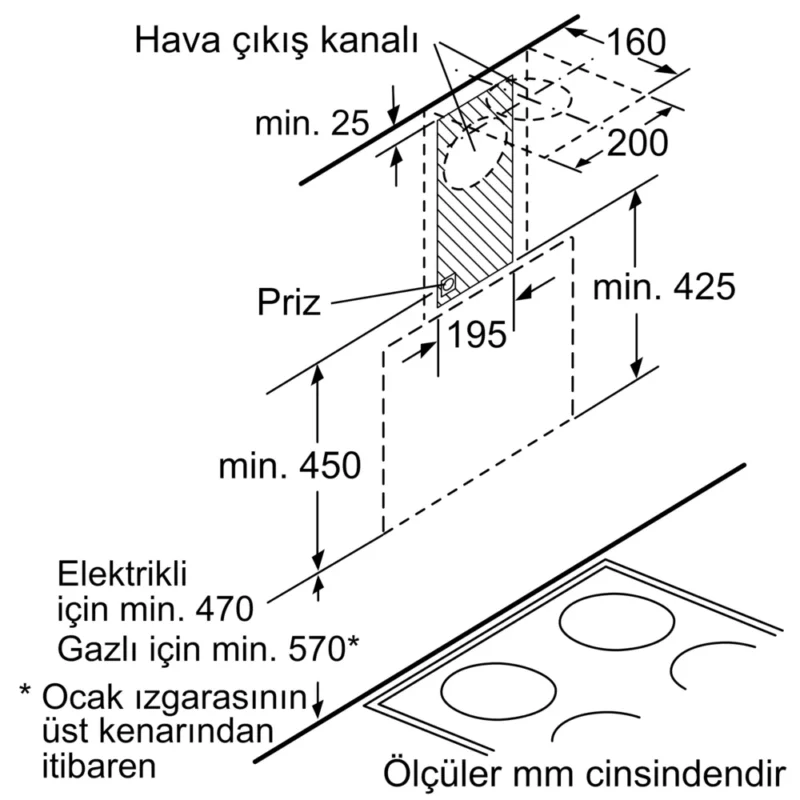 LC68KAK20T iQ500 Duvar Tipi Davlumbaz 60 cm Beyaz Cam Yüzey, Beyaz