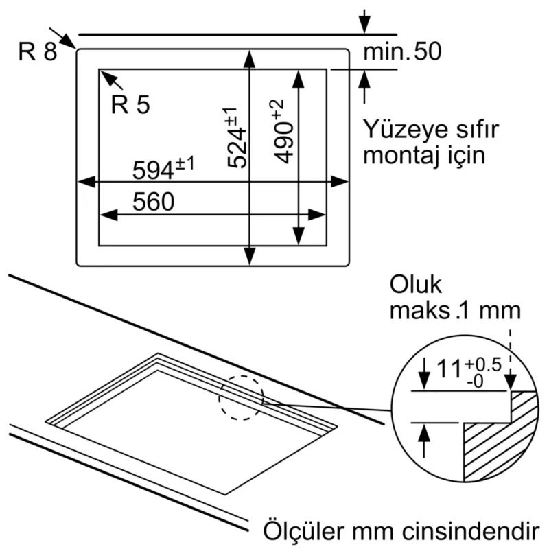 EP6A6PB20 iQ500 Gazlı Ocak 60 cm Sert cam, Siyah