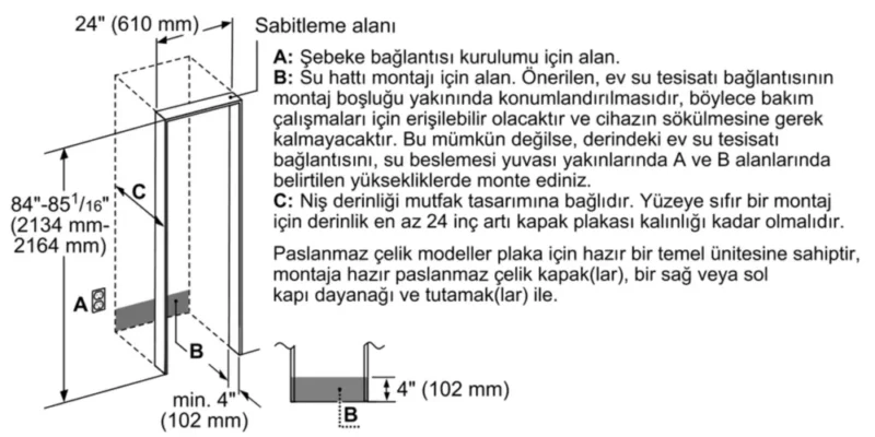FI24NP33 iQ700 Ankastre Derin Dondurucu 212.5 x 60.3 cm Düz Menteşe
