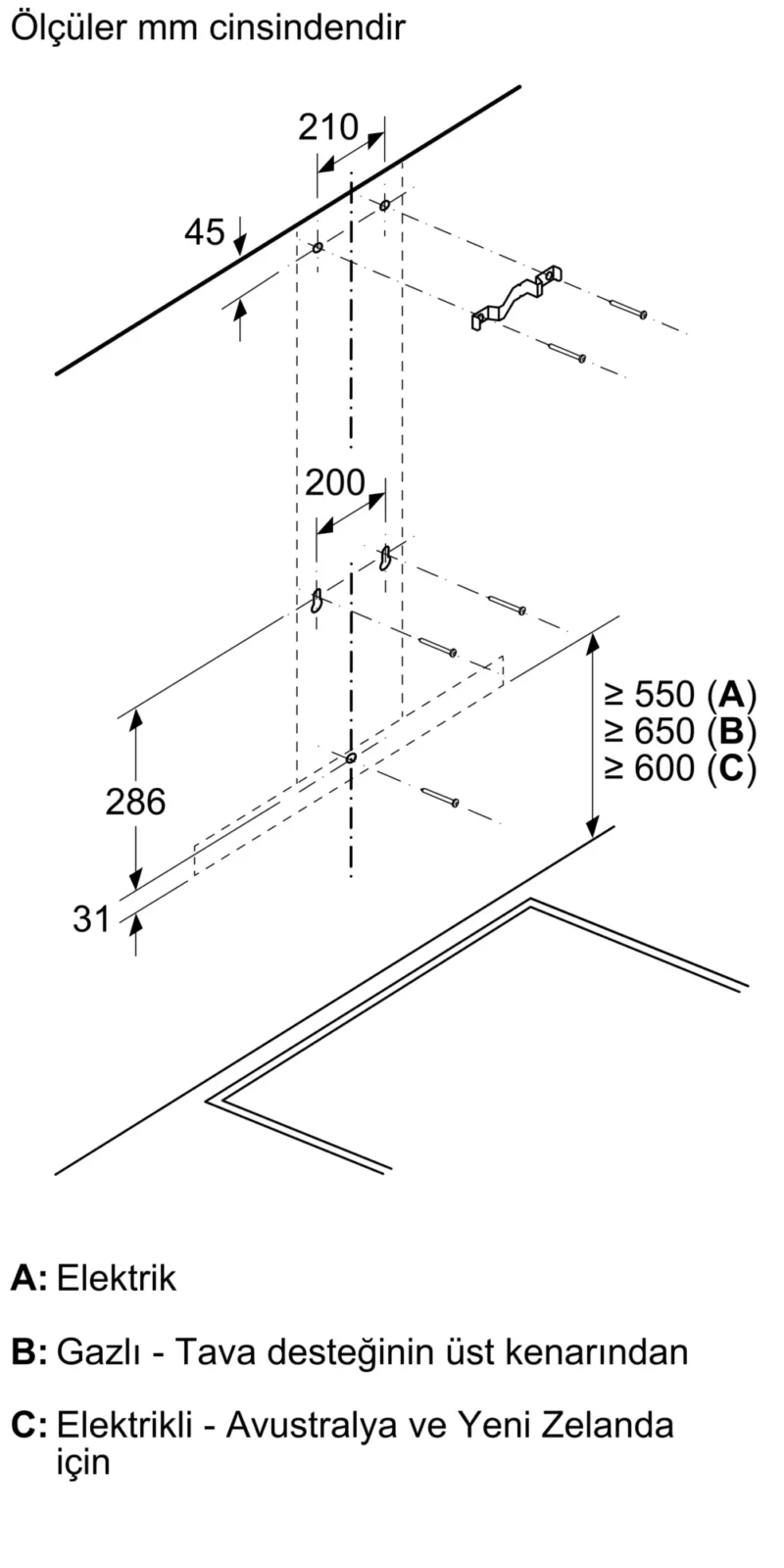 LC77BHM50 iQ300 Duvar Tipi Davlumbaz 75 cm Paslanmaz çelik
