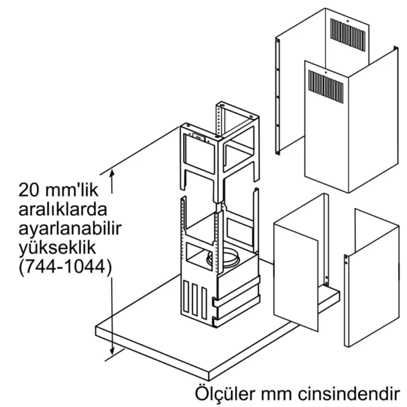 LF97BBM50 iQ300 Ada Tipi Davlumbaz 90 cm Paslanmaz çelik