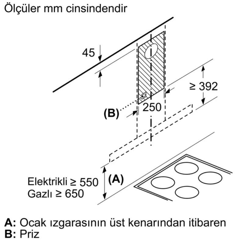 LC65BBC50T iQ100 Duvar Tipi Davlumbaz 60 cm Paslanmaz çelik