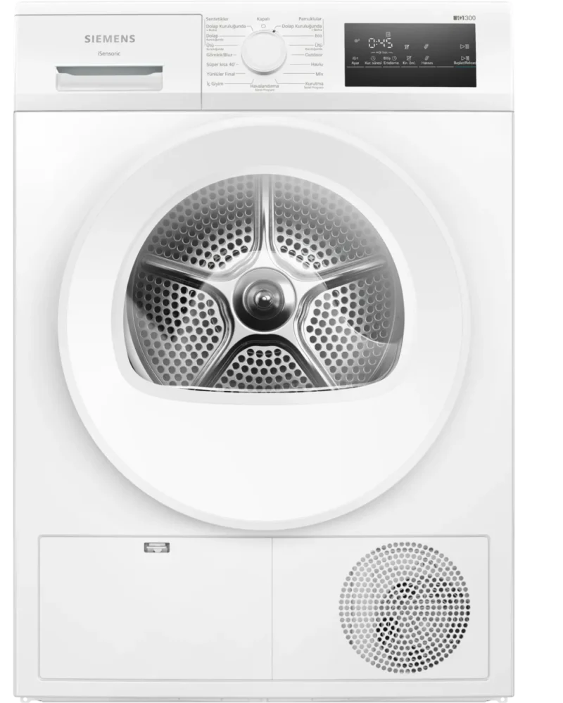 WT00H201TR iQ300 Isı Pompalı Kurutma Makinesi 8 kg Beyaz