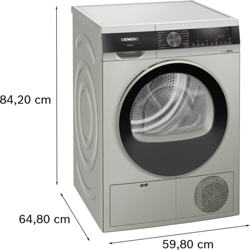 WQ41G20TTR iQ300 Isı Pompalı Kurutma Makinesi 9 kg Gümüş